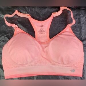 New Balance Womens Peach Sports Bra Gym Running SEE PHOTOS - Size L - GUC